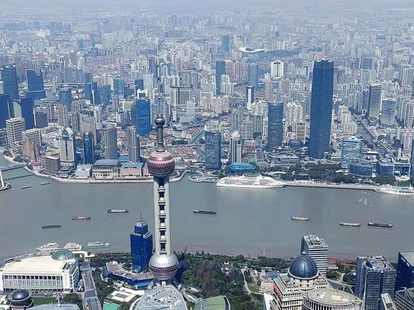Zhujiajiao with Private Customized Shanghai City Highlights - Pudong skybridge and the Shanghai Tower view from above